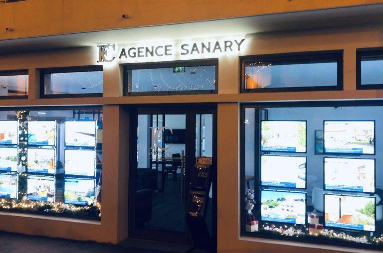 Enseigne éclairée agence immobilière Marseille