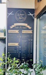 Enseigne tarifs coiffeur Marseille